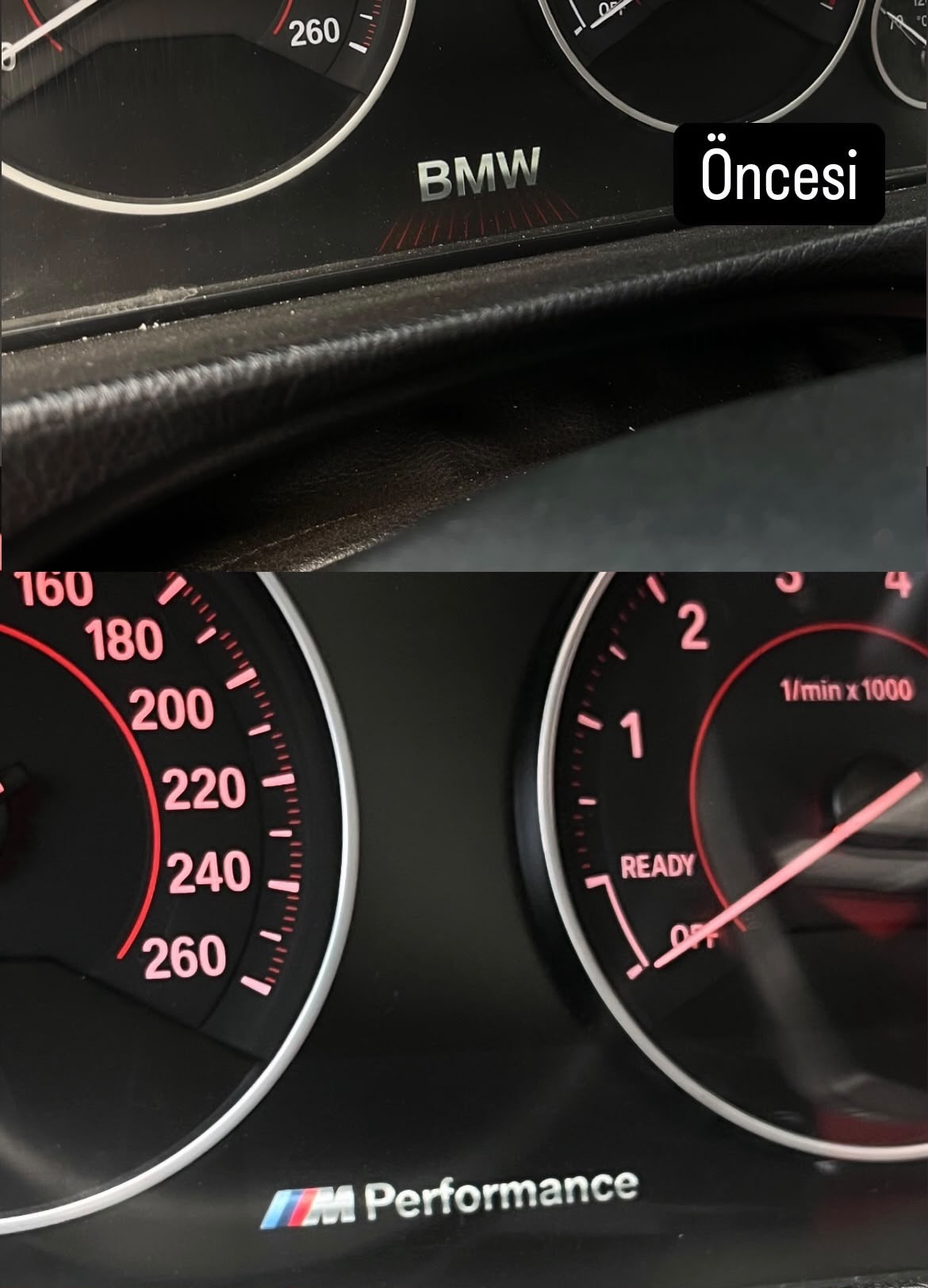 BMW F30 M Performance kadran açılışı öncesi sonrası